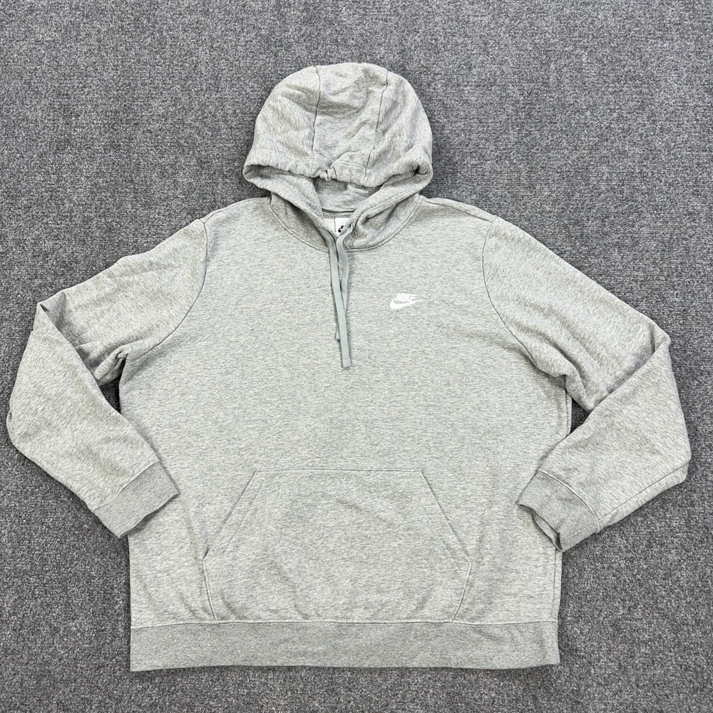 Nike Sportswear Club Hoodie Womens XL Gray 1/4 Zip Fleece Sweatshirt DQ5793-063
